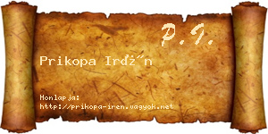 Prikopa Irén névjegykártya
